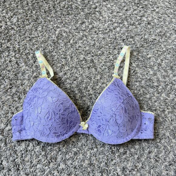 VTG 90s Y2K LEI Kawaii Coquette Cutesy Balconette Bra Sz 36B Mallcore Lace New - Picture 5 of 6